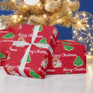 kerstsuikerkoekjes en sneeuwvlokken cadeaupapier