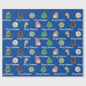 kerstsuikerkoekjes en sneeuwvlokken cadeaupapier (Vlak)