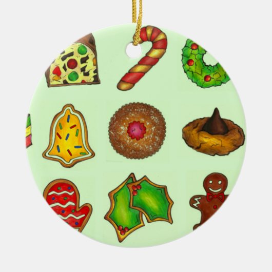 kerstsuikerkoekjes Holiday Baking Sand Tart Keramisch Ornament (Voorkant)