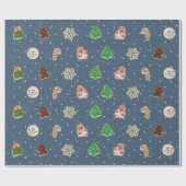 kerstsuikerkoekjes op sterren cadeaupapier (Vlak)