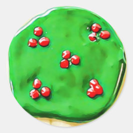  kerstsuikerkoekjes ronde sticker