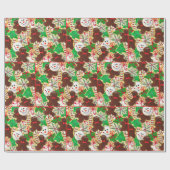 kerstsuikerkoekjespatroon cadeaupapier (Vlak)