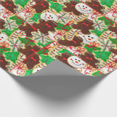 kerstsuikerkoekjespatroon cadeaupapier (Hoek)