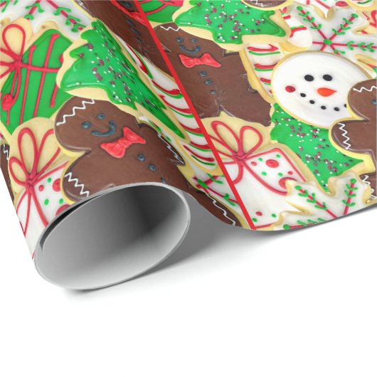 kerstsuikerkoekjespatroon cadeaupapier (Rol Hoek)