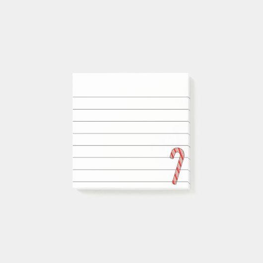 Kerstsuikerriet Tekening Gelijnd 3x3 Post-it® Notes (Voorkant)