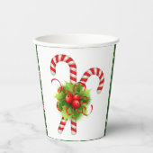 Kerstsuikerstok Kerstmis Papieren Bekers (Voorkant)