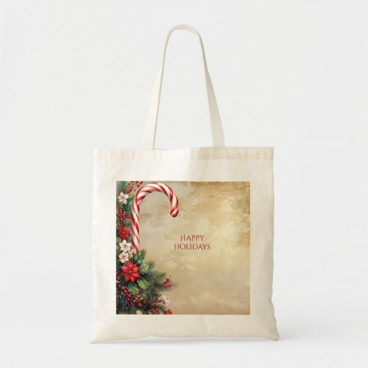 Kerstsuikerstok Kersttas Tote Bag (Voorkant)