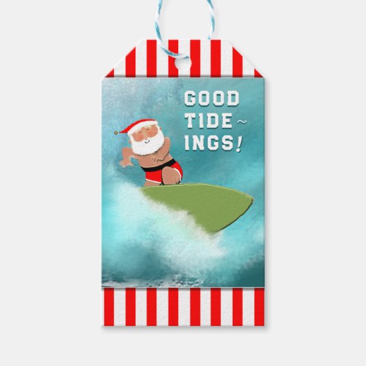 Kerstsurfen Cadeaulabel (Voorkant)