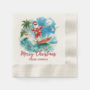 Kerstsurfen in Hawaï met de Kerstman Servet