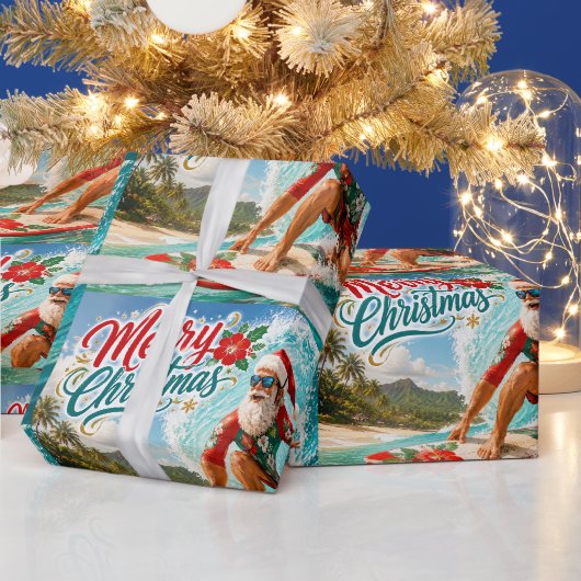 Kerstsurfen met de Kerstman Cadeaupapier (Feestdagen)
