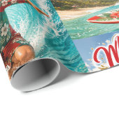 Kerstsurfen met de Kerstman Cadeaupapier (Rol Hoek)