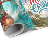 Kerstsurfen met de Kerstman Cadeaupapier (Rol Hoek)