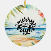 Kerstsurfen met Kerstman surfer Keramisch Ornament (Achterkant)