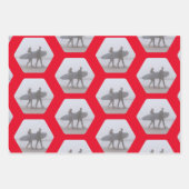 Kerstsurfer Couple Red White Groen  Inpakpapier Vel (Voorkant)