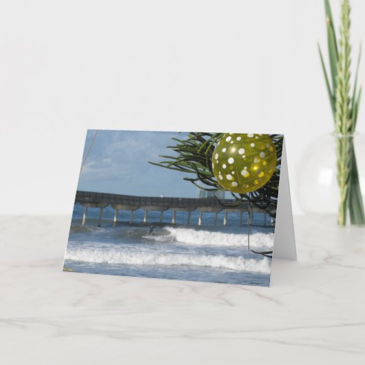 kerstsurfer feestdagen kaart (Voorkant)