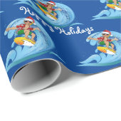 KerstSurfer op Wave Cadeaupapier (Rol Hoek)