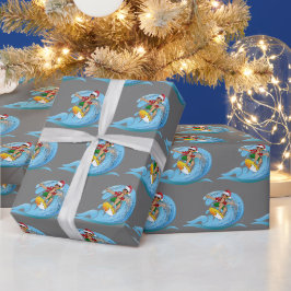 KerstSurfer op Wave Cadeaupapier