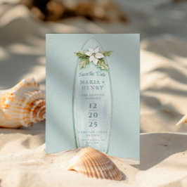 kerstsurfplank | Winter Beach Bewaar de datum Save The Date