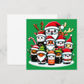 Kerstsushi feestelijke viering kaart (Voorkant / Achterkant)