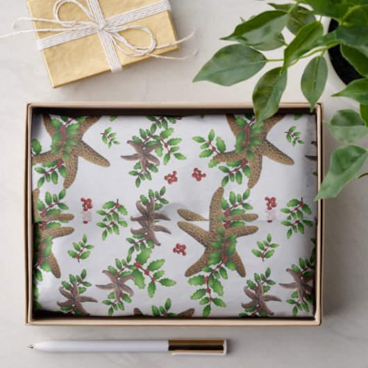 kerstsvis Holly in Berries Tissuepapier (Geschenk)