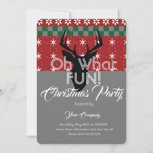 KerstSweater Kantoor Deer Ugly Sweater Kaart (Voorkant)