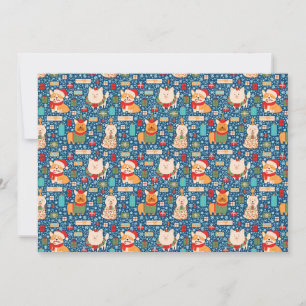 Kerstsweaterpatroon met Aardige Honden Feestdagenkaart