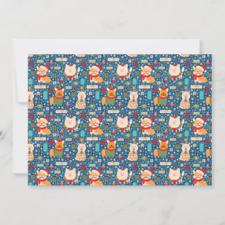 Kerstsweaterpatroon met Aardige Honden Feestdagenkaart