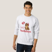 Kerstsweatshirt, Hond, Happy Pawholidays Trui (Voorkant volledig)