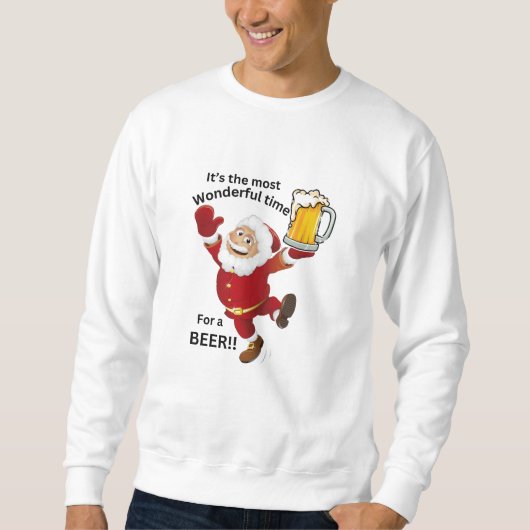 Kerstsweatshirt - Time For a Beer Trui (Voorkant)