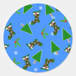 kerstsymbolen Blauwe cadeautjes Label