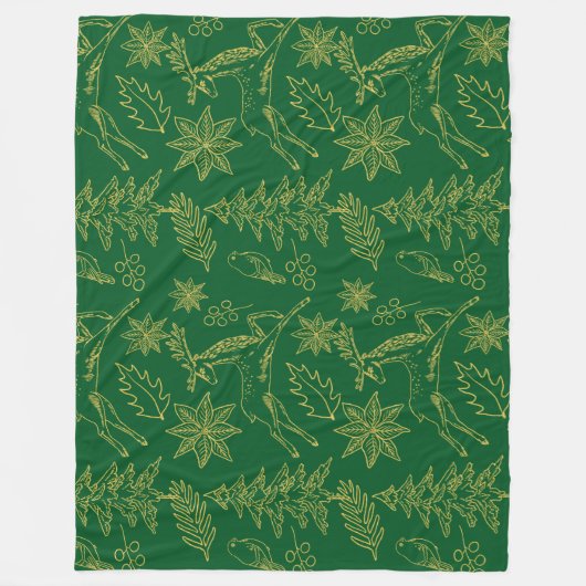 kerstsymbolen fleece deken (Voorkant)