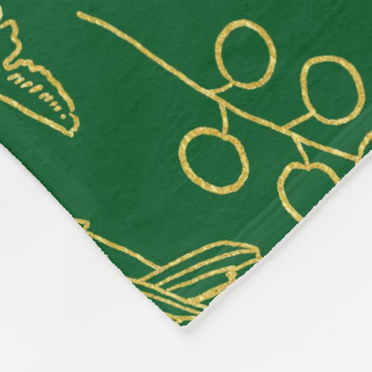 kerstsymbolen fleece deken (Hoek)