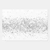 Kerstsymbolen Glitter Zilver Inpakpapier Vel (Voorkant 2)