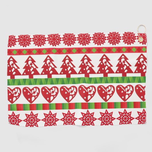 kerstsymbolen golfhanddoek (Horizontaal)