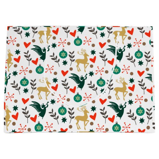 kerstsymbolen groot cadeauzakje (Voorkant)