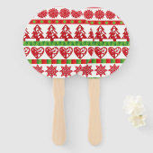 kerstsymbolen handwaaier (Voorkant en achterkant)