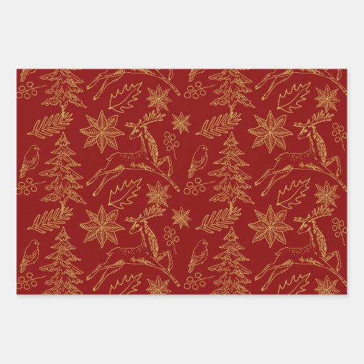 kerstsymbolen inpakpapier vel (Voorkant)