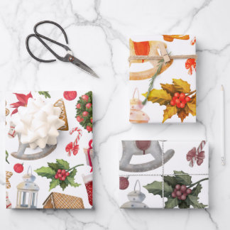 kerstsymbolen inpakpapier vel