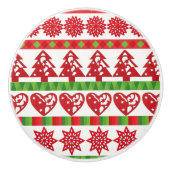 kerstsymbolen keramische knop (Voorkant)