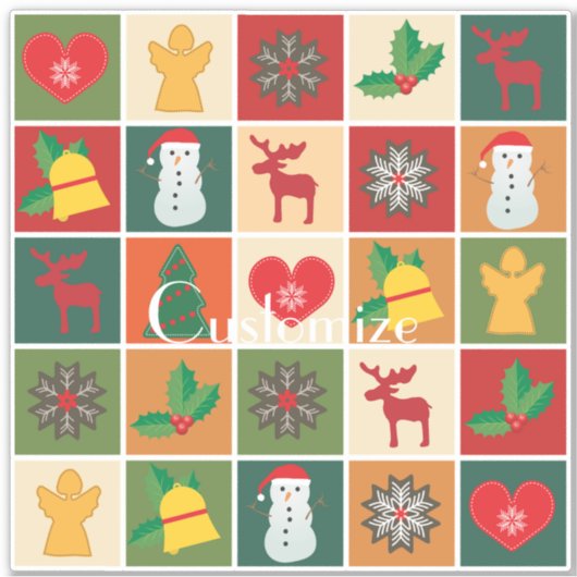 kerstsymbolen Medley Art Thunder_Cove Sticker (Voorkant)