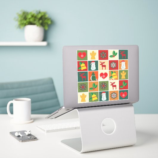 kerstsymbolen Medley Art Thunder_Cove Sticker (Laptop op bureau)