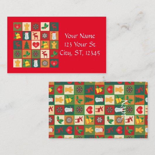 kerstsymbolen Medley Art Thunder_Cove Visitekaartje (Voorkant / Achterkant)