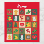 kerstsymbolen Medley Art Thunder_Cove Wijn Etiket (Enkel label)