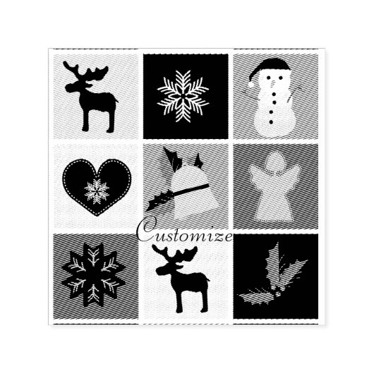 kerstsymbolen Medley Art Thunder_Cove Zelfinktende Stempel (Design)