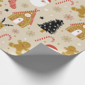 Kerstsymbolen naadloos patroon cadeaupapier (Hoek)