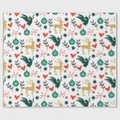 Kerstsymbolen naadloos patroon cadeaupapier (Vlak)