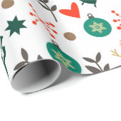 Kerstsymbolen naadloos patroon cadeaupapier (Rol Hoek)