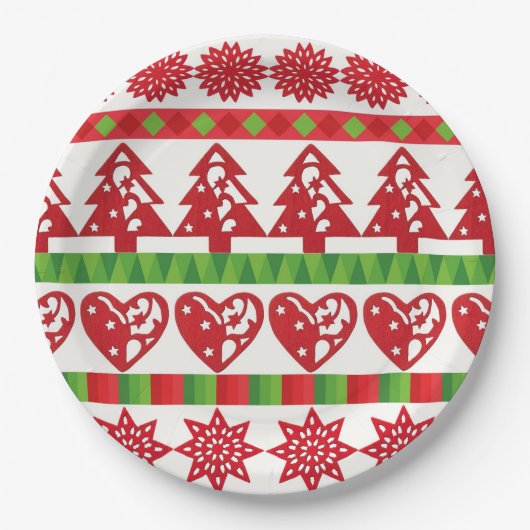 kerstsymbolen papieren bordje (Voorkant)