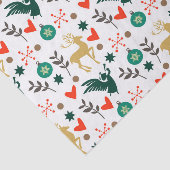 Kerstsymbolen Patroon traditionele kleuren Tissuepapier (Detail)