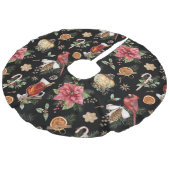 kerstSymbolen Patroonkardinaal, Poinsettia Fa Imitatie Linnen Kerstboom Kleed (Gekanteld)